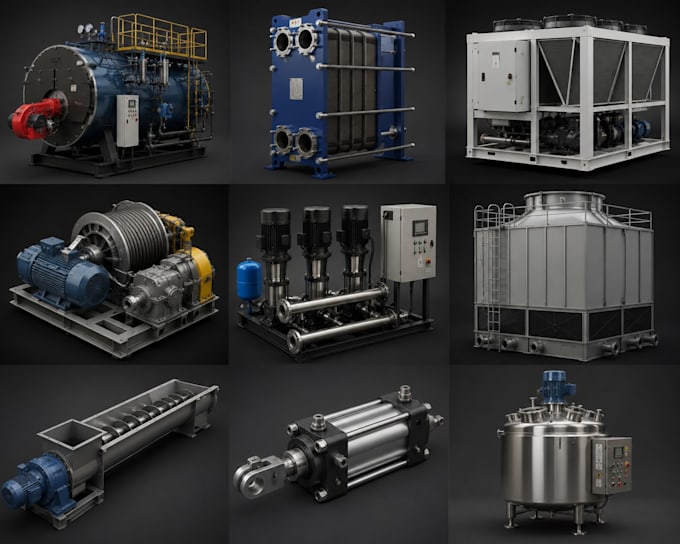 create industrial technical 3d animation, machinery and product visualization