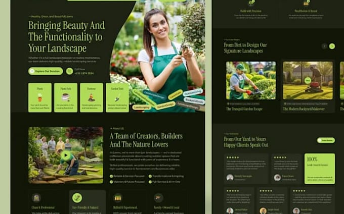 design a landscaping company website that generates leads