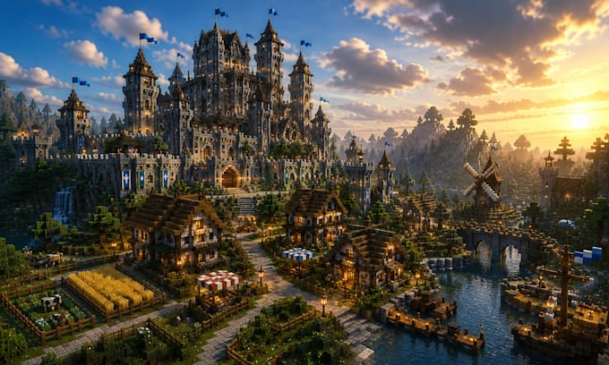 build custom medieval minecraft castles, kingdoms and villages