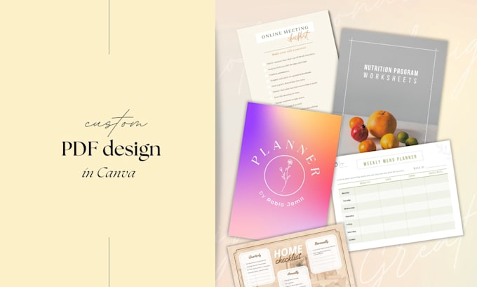 design canva minimalist planner, worksheet, checklist, journal
