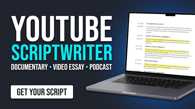 write youtube video essay documentary script podcast script storytelling script