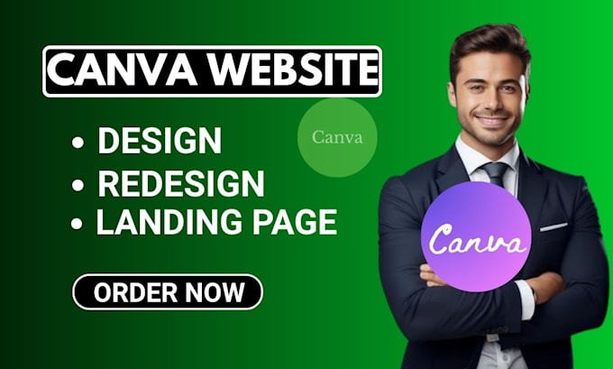 create a professional canva website or canva landing page