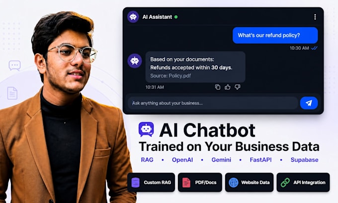 build a custom ai chatbot, rag chatbot, or gptpowered chatbot for your website
