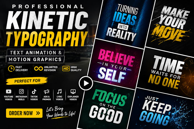 create kinetic typography text animation video