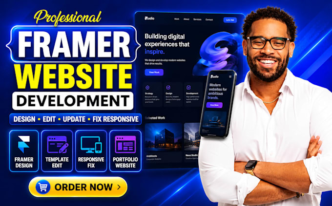 design fix framer website portfolio edit update framer template fix responsive