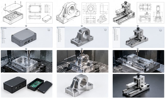 pcb enclosure cad design machine part modeling cnc cad design fusion360 modeling