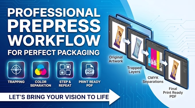 do prepress, dieline and print ready packaging artwork
