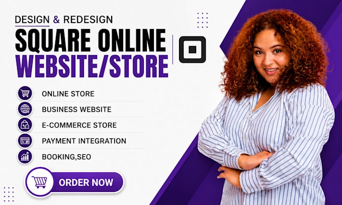 design square website, square online store, square booking and redesign