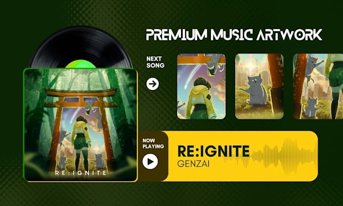 make epic music artwork in anime or comic style