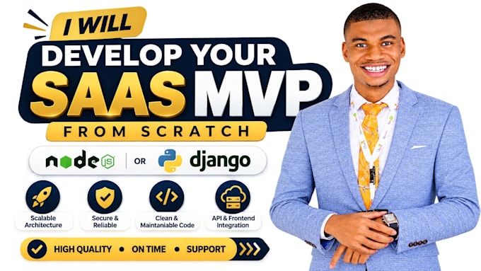 develop your saas mvp from scratch using node js or django