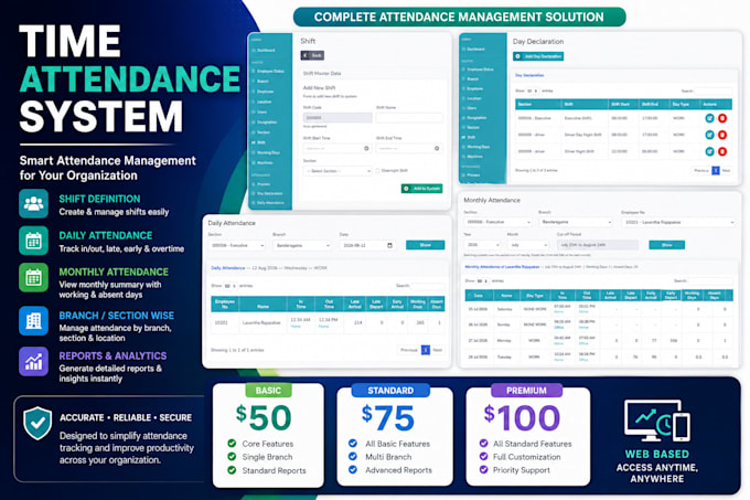 develop a time attendance system