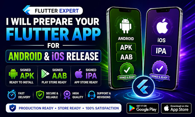 prepare your flutter app for android ios release with signed apk, aab, and ipa