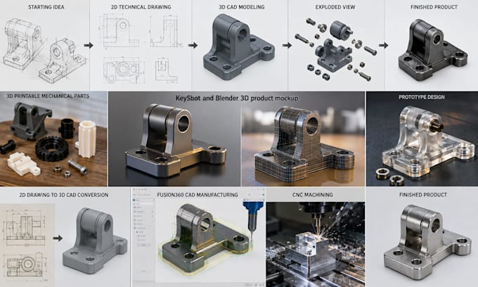 3d printable mechanical parts,prototype design, solidworks keyshot mockup design