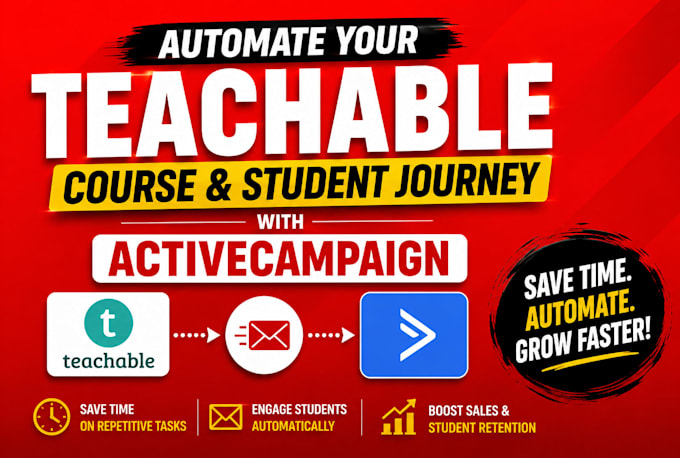 setup teachable online course automation, activecampaign automation integration
