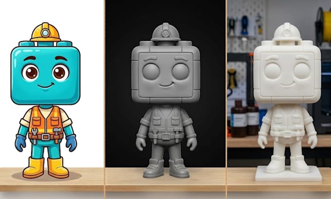create custom 3d character sculptures, toy figures and mascots
