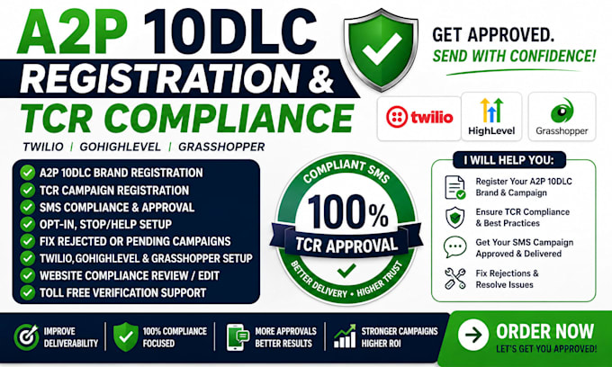 handle a2p 10dlc registration, compliance and gohighlevel sms setup