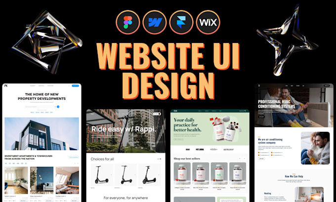 design and uiux website template webflow framer wix on figma