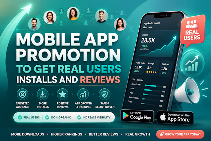 do mobile app promotion, ios app promotion, android app installs, game prom0tion