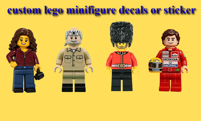 create custom lego minifigure decals, sticker ready for uv and pad printing