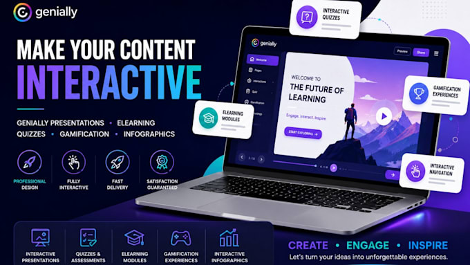 genially interactive presentation, quiz, gamification, infographic and elearning