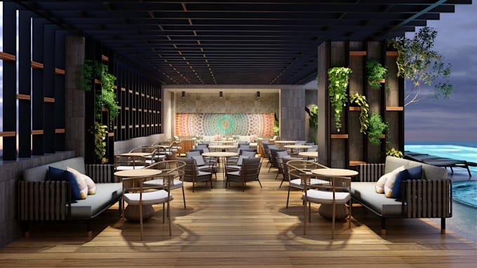 design cafe coffee shop restaurant interior 2d 3d