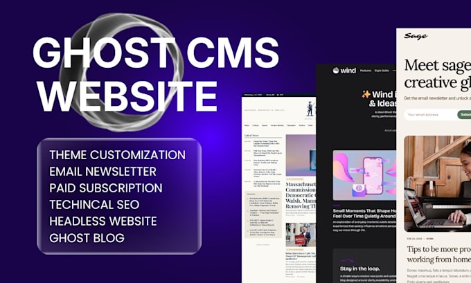 build ghost cms website, ghost blog website using ghost cms, customize ghost cms