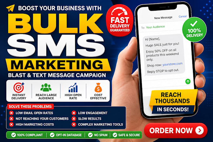 send bulk SMS marketing blast and text message campaign
