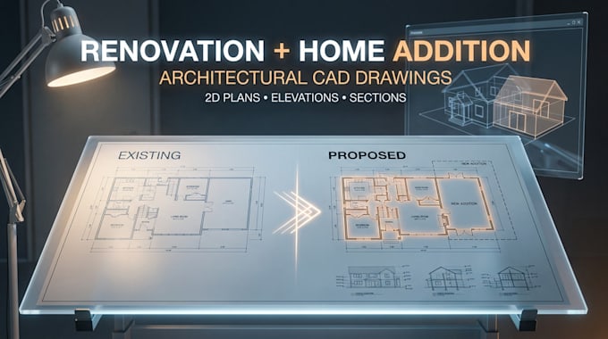 create renovation and home addition architectural cad drawings