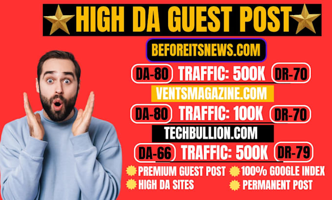 do SEO guest post backlink, high da,pa guest post service