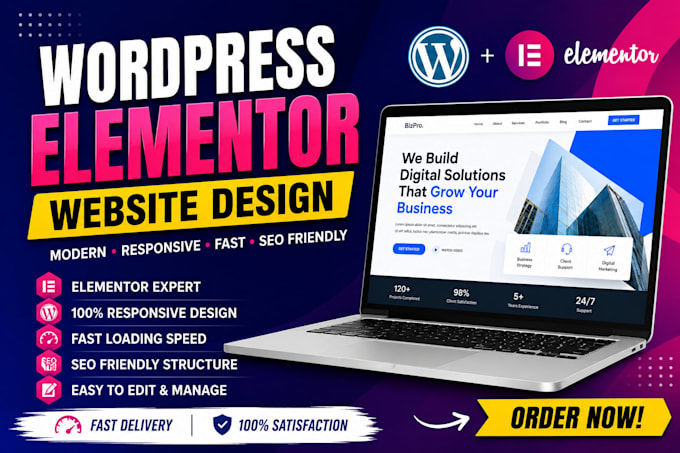 design a responsive elementor wordpress website