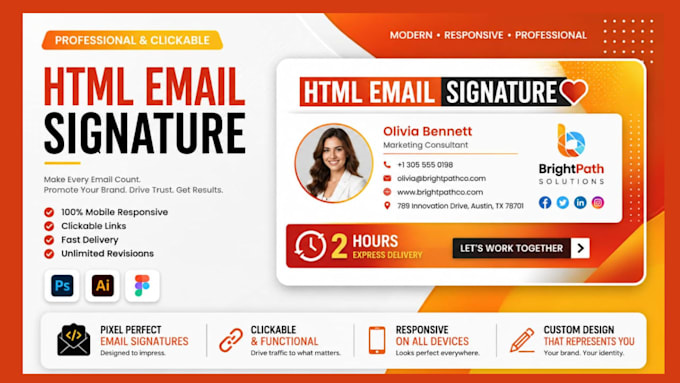 create an impressive html responsive email signature