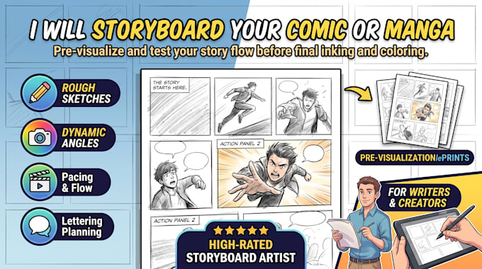 storyboard and sketch your comic book script or manga
