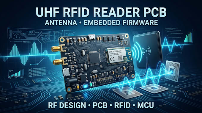 design rfid reader pcb, uhf rfid, antenna and embedded firmware