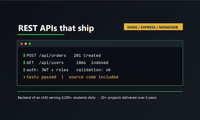 build a production ready rest API in node js, express and mongodb