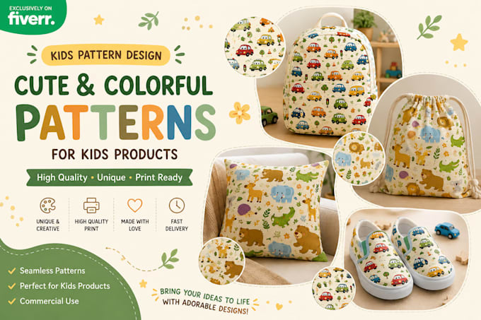 create pattern designs for fabric, products and branding