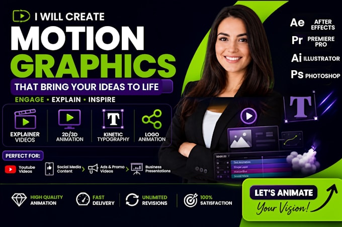 create 3d motion graphic design, video editing, 3d animation, vsl edits