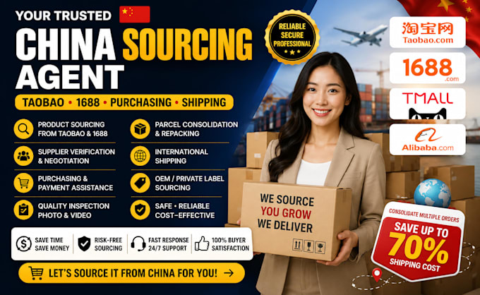 be your china sourcing agent for taobao 1688 purchasing shipping