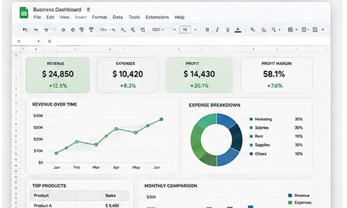 create an excel sales, expense and profit tracker