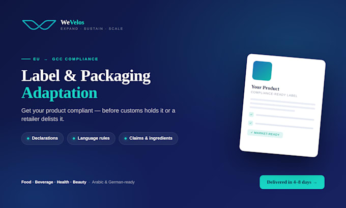 adapt your product labeling and packaging