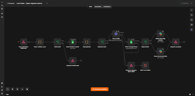 build and maintain your n8n automations and migrate from zapier