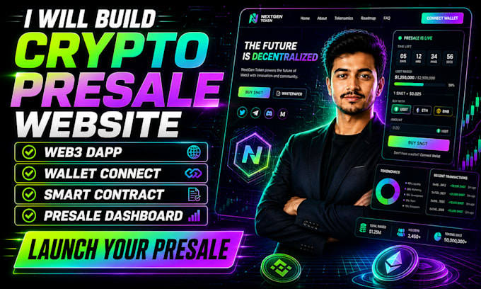 develop crypto token presale website with web3 integration