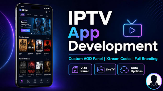 build iptv app with backend and admin panel for android smart TV