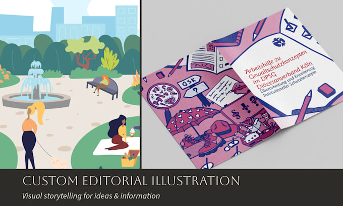 create professional editorial illustrations