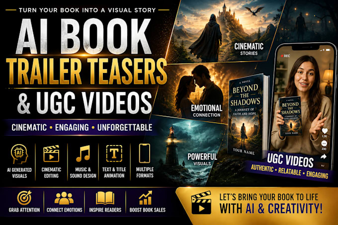 ai book trailer teasers and ugc videos