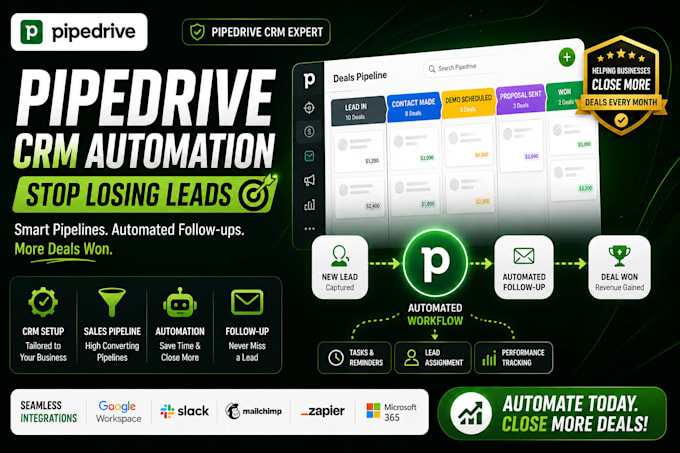optimize pipedrive CRM sales pipeline and automate lead tracking