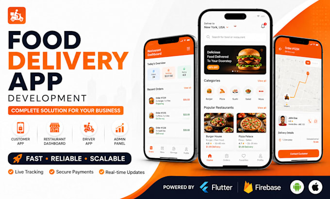 build food delivery app with restaurant and driver dashboard