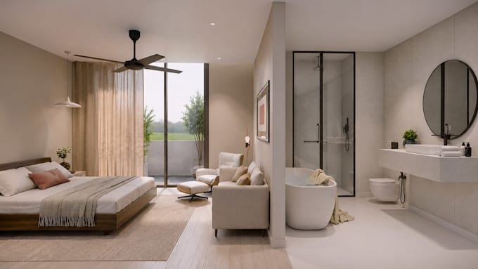 design your interior with 3d modeling, rendering, plans and elevations