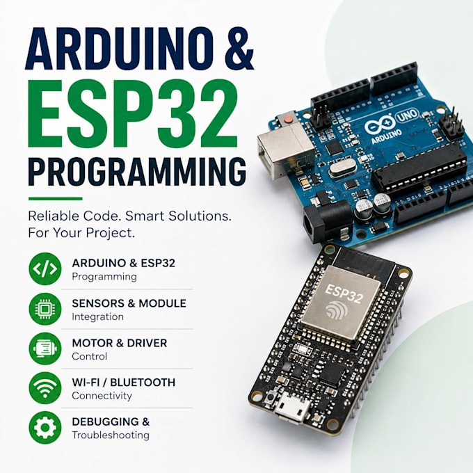 do arduino and esp32 programming for your project