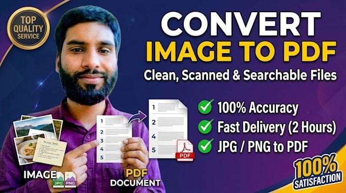 convert image to pdf, scanned document, and searchable pdf files