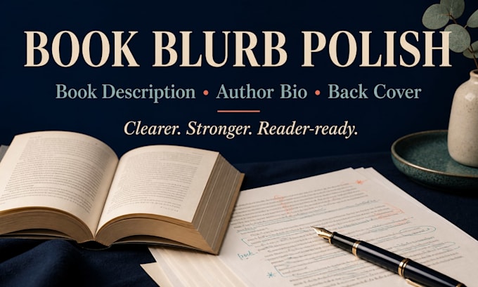 proofread and polish your book description author bio and back cover copy